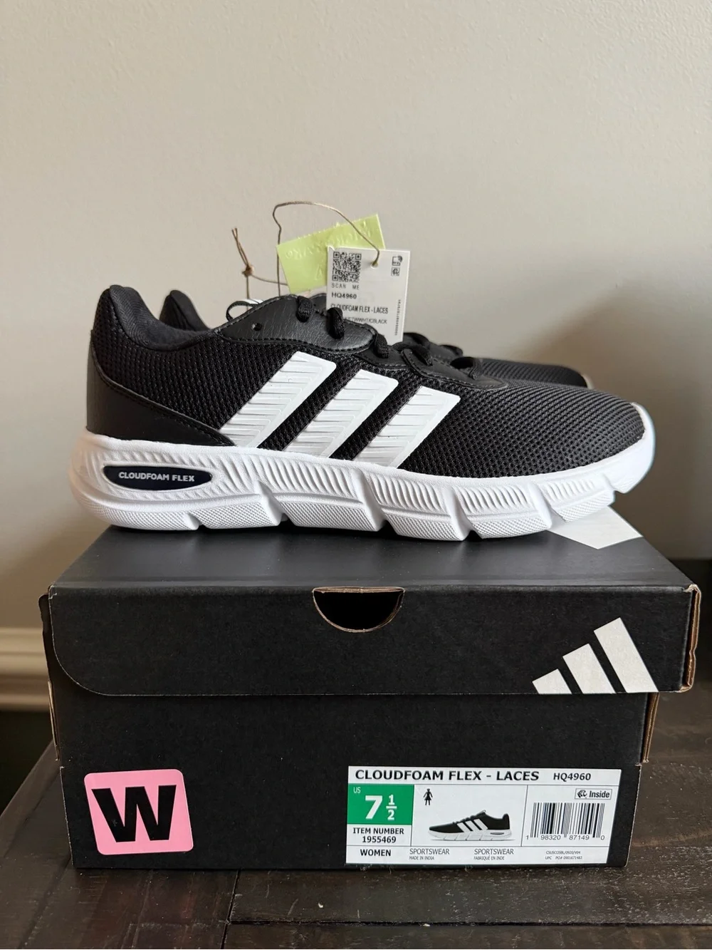 Adidas Cloudfoam Flex Slounge Shoes - Black/White
